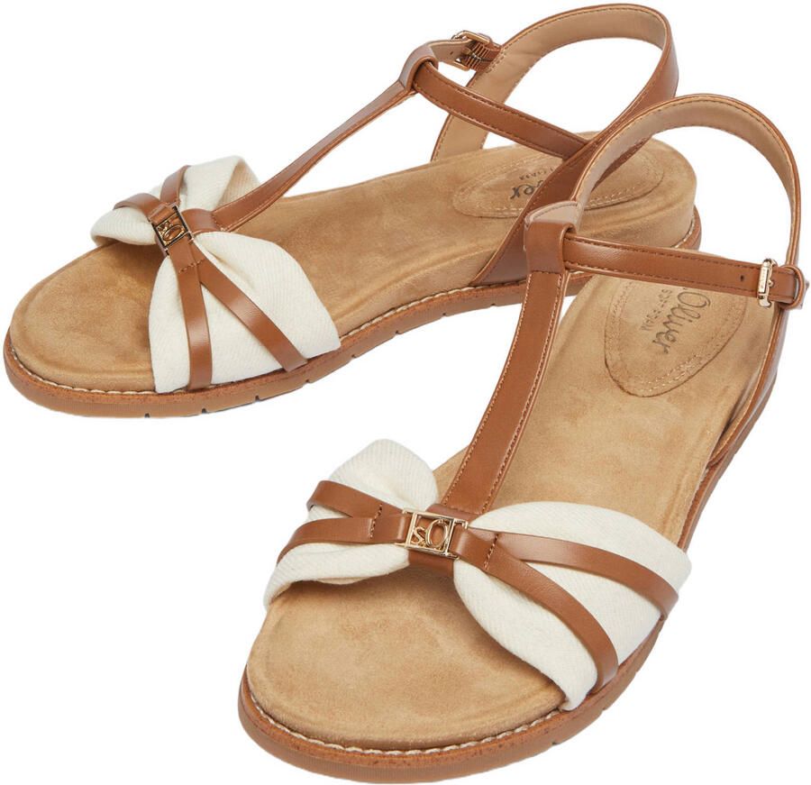 S.Oliver Women Shoes leren sandalen ecru cognac - Foto 2