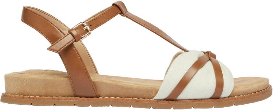 S.Oliver Women Shoes leren sandalen ecru cognac