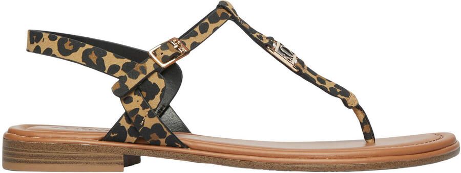 S.Oliver Women Shoes leren sandalen met panterprint beige zwart