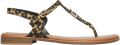 S.Oliver Women Shoes leren sandalen met panterprint beige zwart - Beige