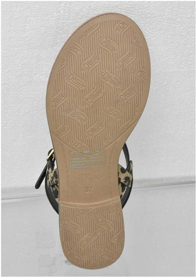 S.Oliver Women Shoes leren sandalen met panterprint beige zwart - Foto 2