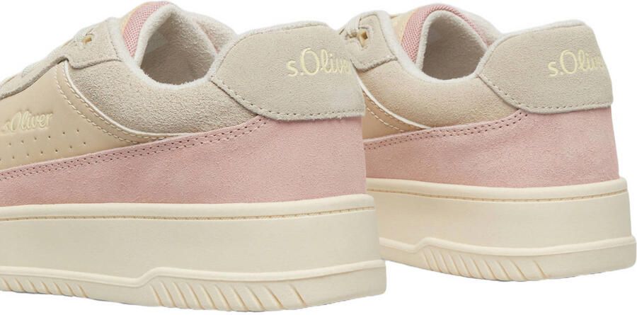 S.Oliver Women Shoes leren sneakers lichtroze - Foto 3