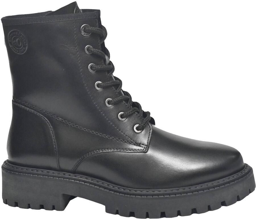 S.Oliver Women Shoes leren veterboots met profielzool zwart