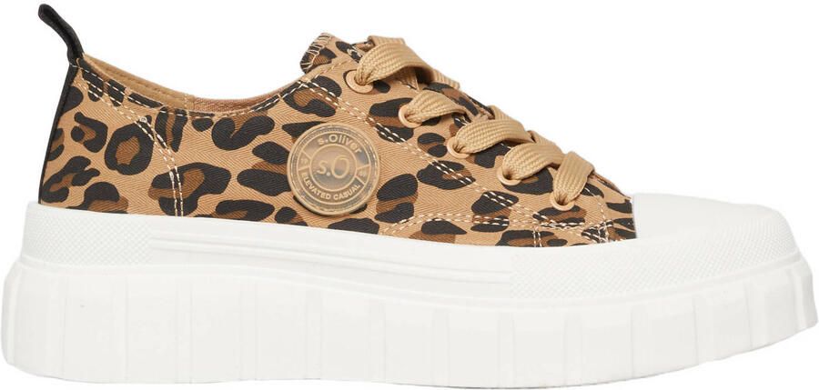 S.Oliver Women Shoes sneakers met panterprint beige zwart
