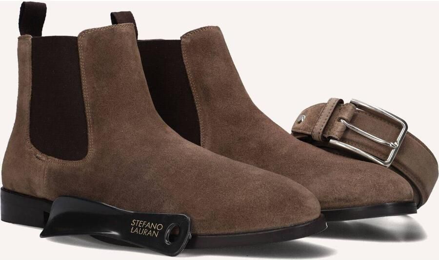 STEFANO LAURAN Chelsea Boots Heren 92302 Suède Taupe - Foto 6