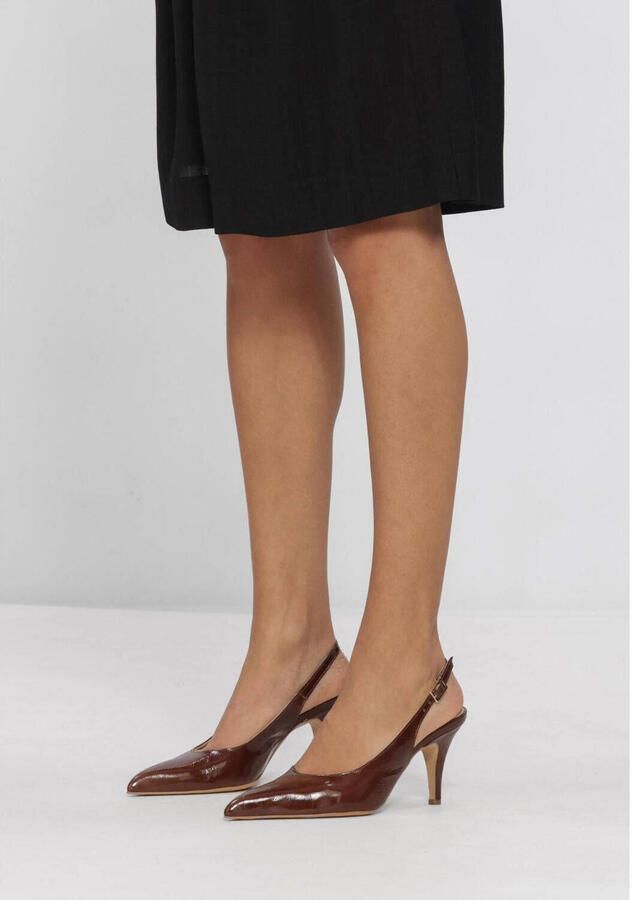 STEFANO LAURAN Slingbacks Dames 11113 Lakleer Bruin - Foto 6