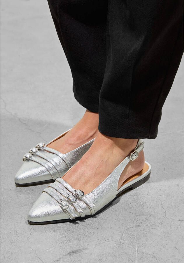 STEFANO LAURAN Slingbacks Dames 15600154 Leer Zilver - Foto 2