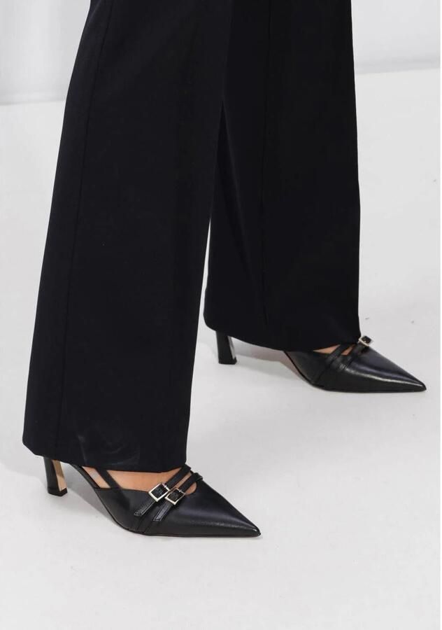 STEFANO LAURAN Slingbacks Dames 77212 Leer Zwart - Foto 6