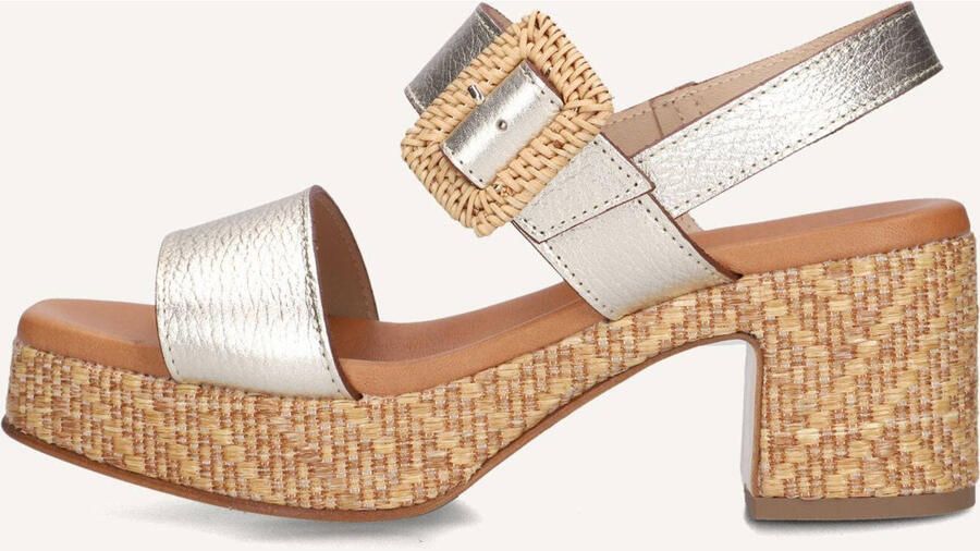 STEFANO LAURAN Sandalen met Hak Dames 24199 Maat: 36 Materiaal: Raffia Kleur: Goud - Foto 2