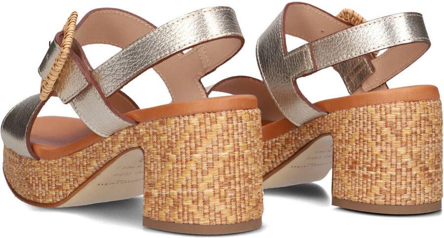 STEFANO LAURAN Sandalen met Hak Dames 24199 Raffia Goud - Foto 3