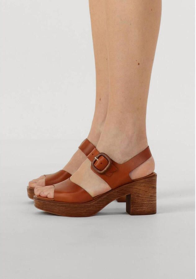 STEFANO LAURAN Sandalen met Hak Dames 930 Maat: 39 Materiaal: Leer Kleur: Cognac - Foto 2