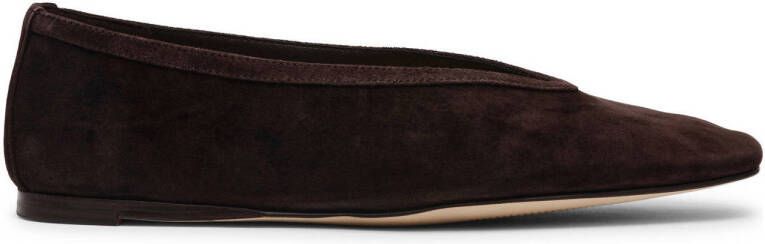Steve Madden Leni suède ballerina's donkerbruin