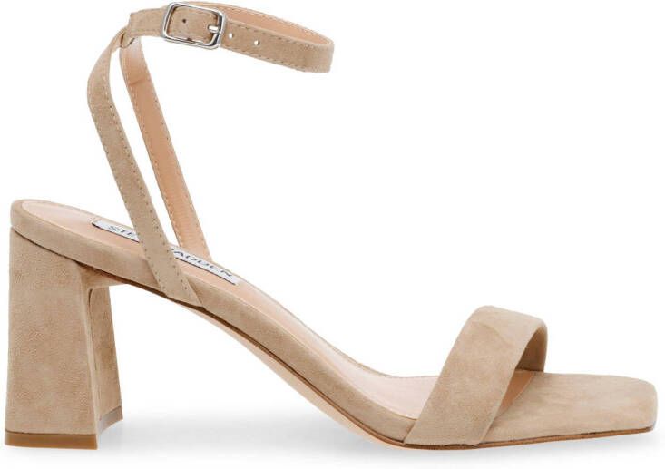 STEVE MADDEN Luxe Sandal Beige Suede Sandalen met hak