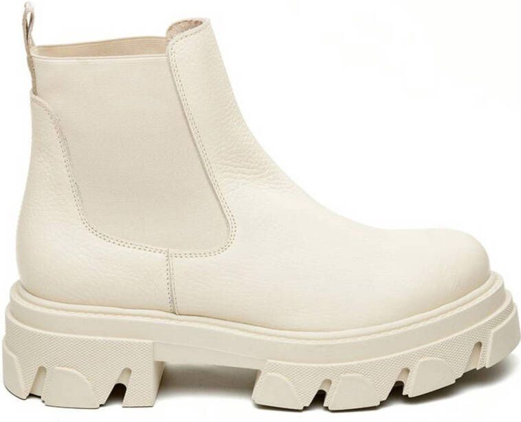 Steve Madden Mixture chunky leren chelsea boots off white