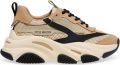 STEVE MADDEN Possession-E Khaki Black Beige Kunststof Lage sneakers Dames - Beige