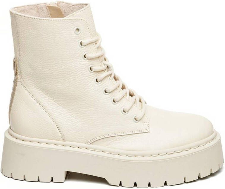 Steve Madden Skylar leren veterboots off white