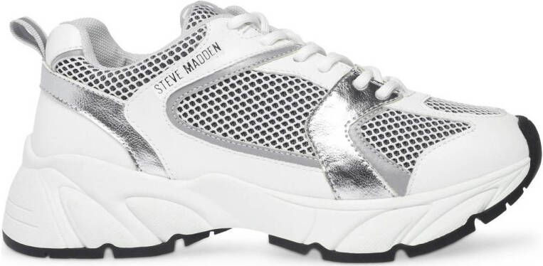 Steve Madden Standout chunky sneakers wit zilver