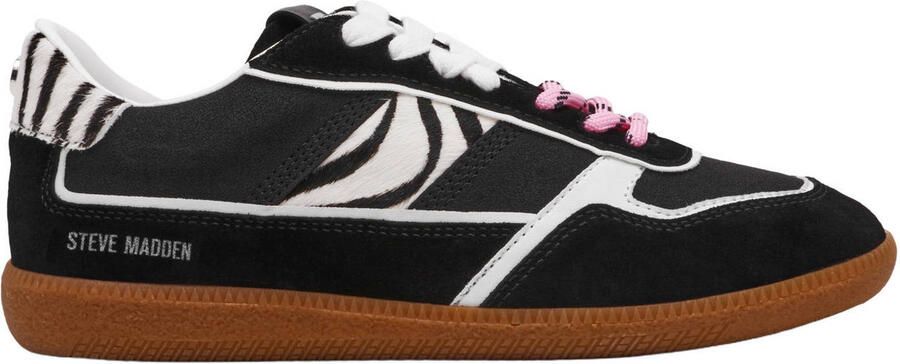 Steve Madden Augustine suède sneakers zwart zebra