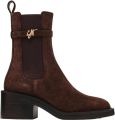 Steve Madden Charity-SM leren chelsea boots met blokhak bruin - Donkerbruin