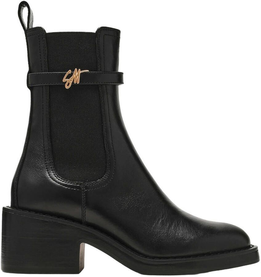 Steve Madden Charity-SM leren chelsea boots met blokhak zwart