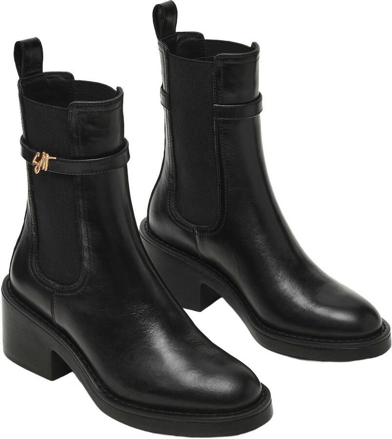 Steve Madden Charity-SM leren chelsea boots met blokhak zwart - Foto 3