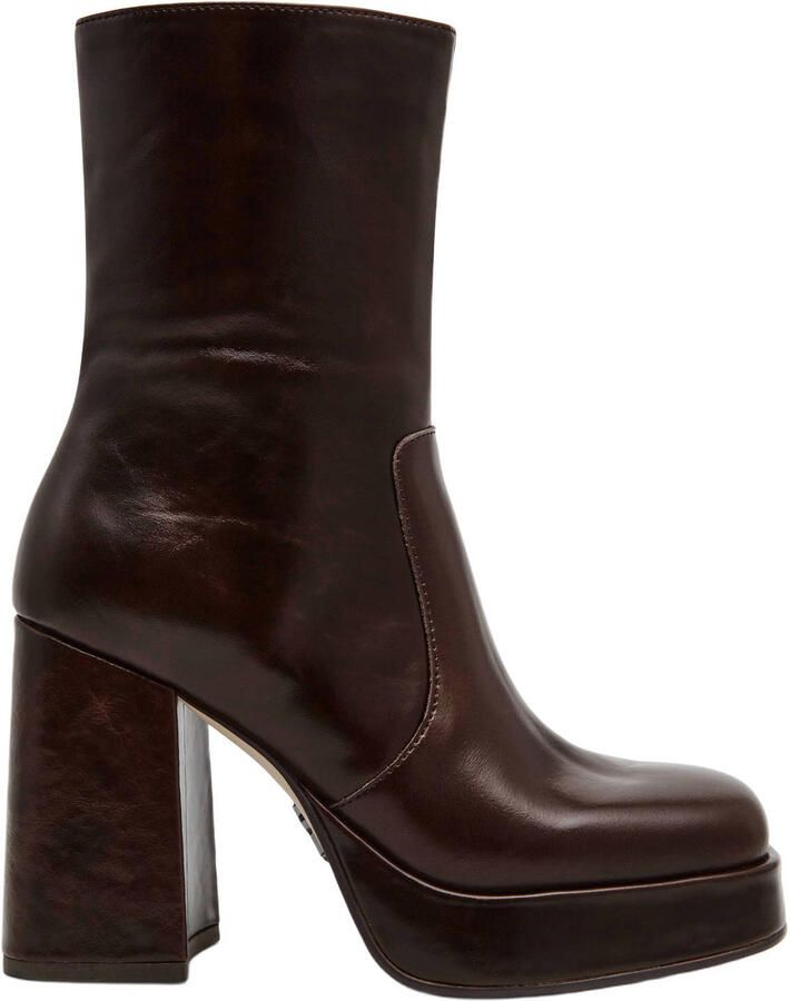 Steve Madden Echos leren laarzen met blokhak bruin