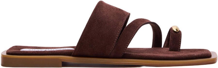 Steve Madden Ellaina suède slippers donkerbruin