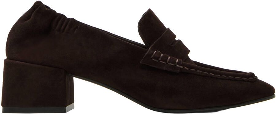 Steve Madden Estee suède pumps met blokhak donkerbruin - Foto 6