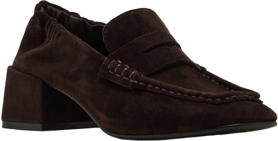 Steve Madden Estee suède pumps met blokhak donkerbruin - Foto 7