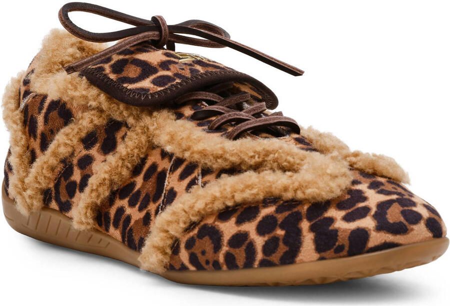 Steve Madden Freezone suède sneakers met panterprint cognac zwart - Foto 3