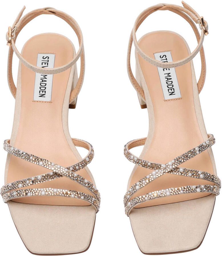 Steve Madden Gabby-P sandalettes met strass en pareltjes beige - Foto 2