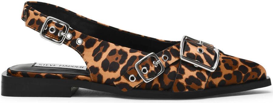 Steve Madden Grezly slingback loafers met panterprint cognac - Foto 3