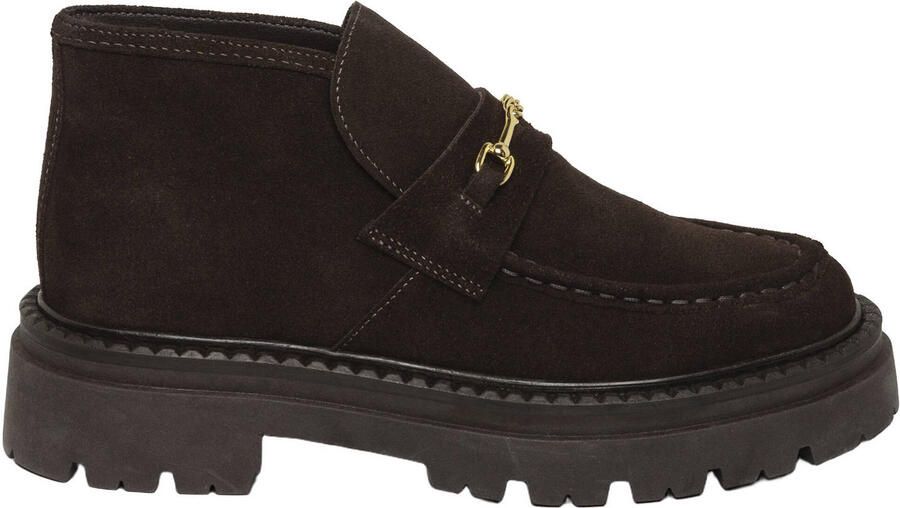 Steve Madden Karima suède enkelboots met profielzool bruin