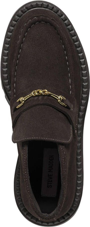 Steve Madden Karima suède enkelboots met profielzool bruin - Foto 3
