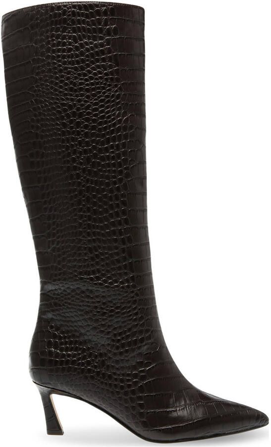 Steve Madden Lavan leren laarzen met crocoprint bruin