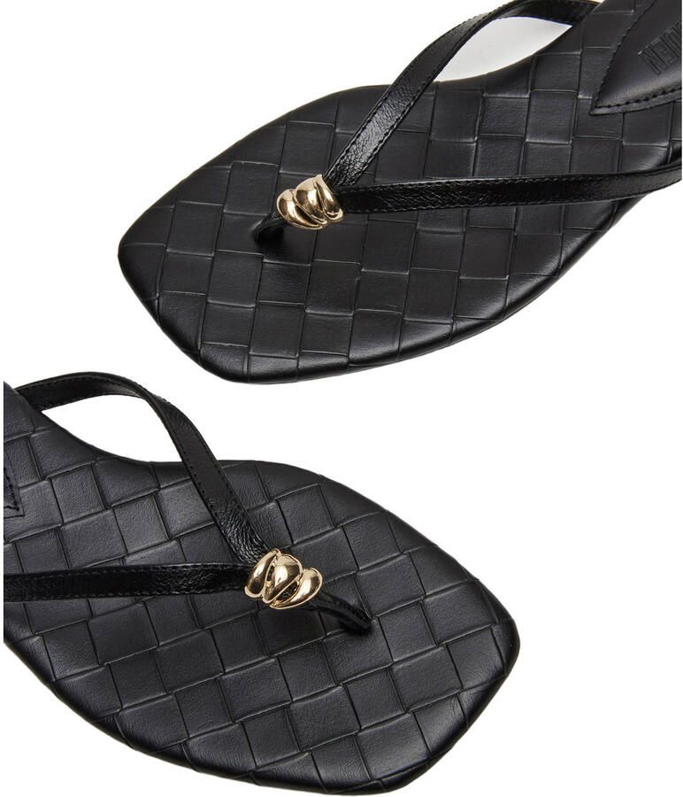Steve Madden Maliyah leren teenslippers zwart - Foto 7