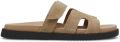Steve Madden sandaaltjes van leer met klittenbandsluiting model 'Missile' - Beige