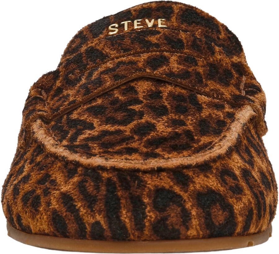 Steve Madden Newbury-A suède loafers met panterprint cognac zwart - Foto 2