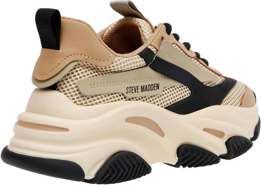 STEVE MADDEN Possession-E Khaki Black Beige Kunststof Lage sneakers Dames - Foto 3