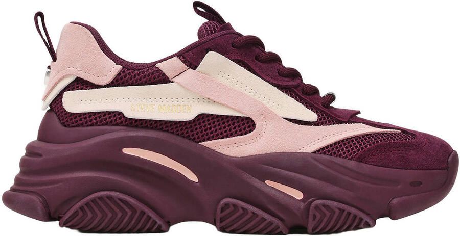 Steve Madden Possession-E chunky suède sneakers aubergine roze