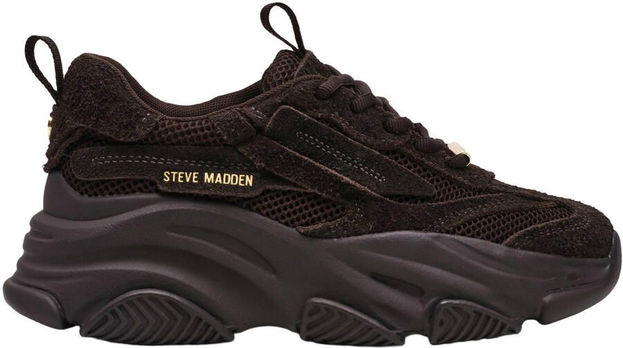 Steve Madden Possession-E chunky suède sneakers donkerbruin