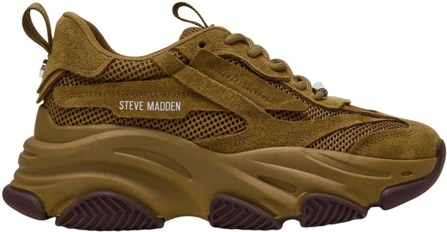 Steve Madden Possession-E chunky suède sneakers olijfgroen
