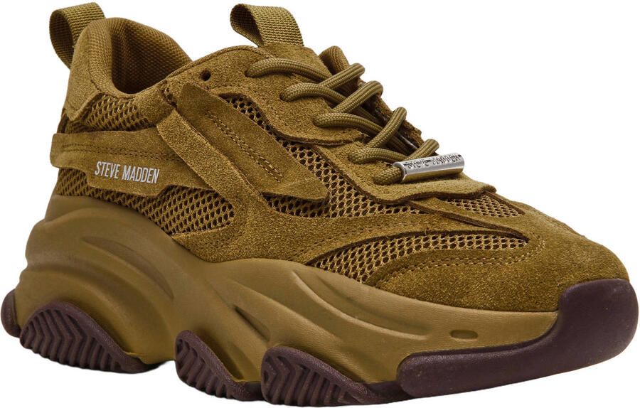 Steve Madden Possession-E chunky suède sneakers olijfgroen - Foto 2
