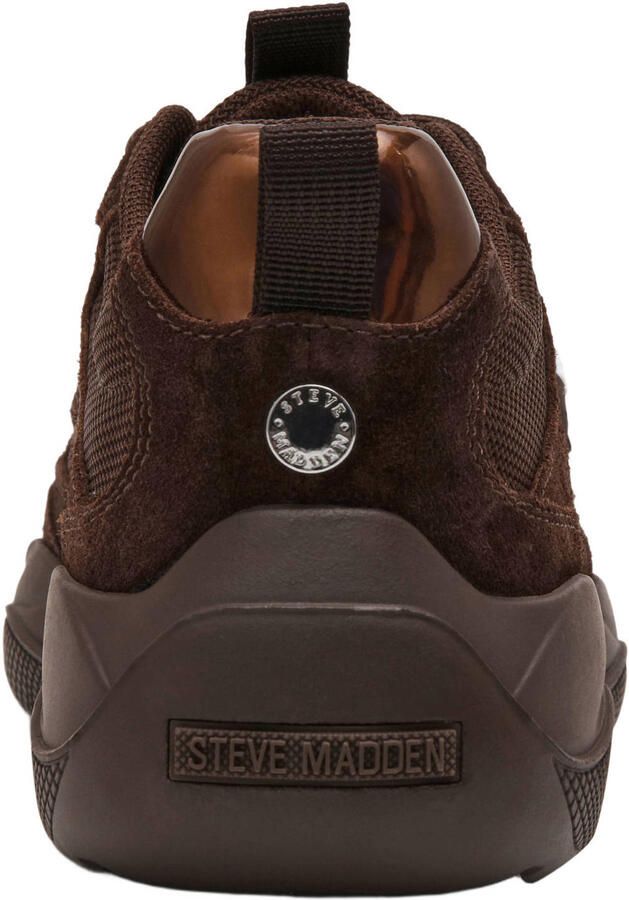 Steve Madden Premio-E chunky leren sneakers donkerbruin - Foto 2
