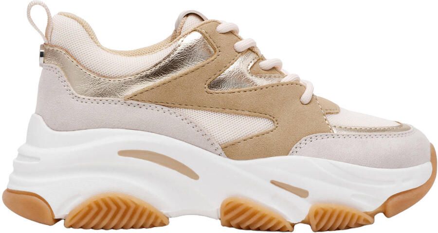 Steve Madden Progressive chunky leren sneakers beige goud