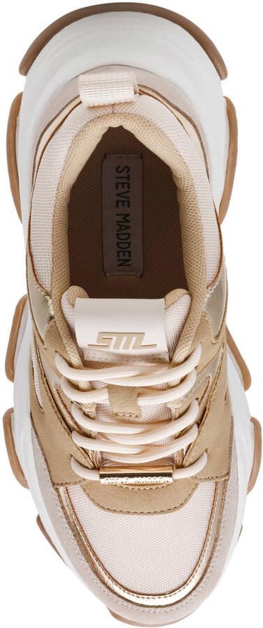 Steve Madden Progressive chunky leren sneakers beige goud - Foto 3