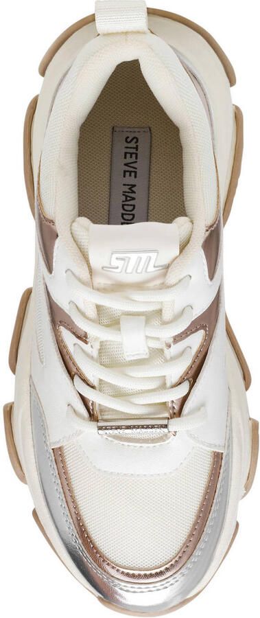 Steve Madden Progressive chunky leren sneakers wit brons zilver - Foto 3