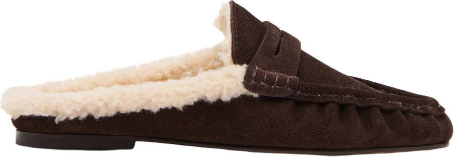 Steve Madden Rafe-F suède slippers donkerbruin
