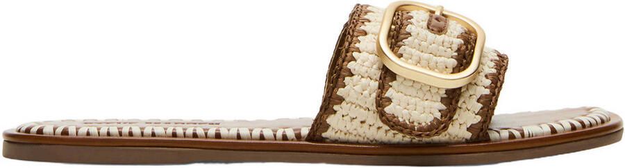 Steve Madden Seabreeze slippers met siergesp ecru bruin
