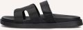 Steve Madden sandaaltjes van leer met klittenbandsluiting model 'Missile' - Zwart